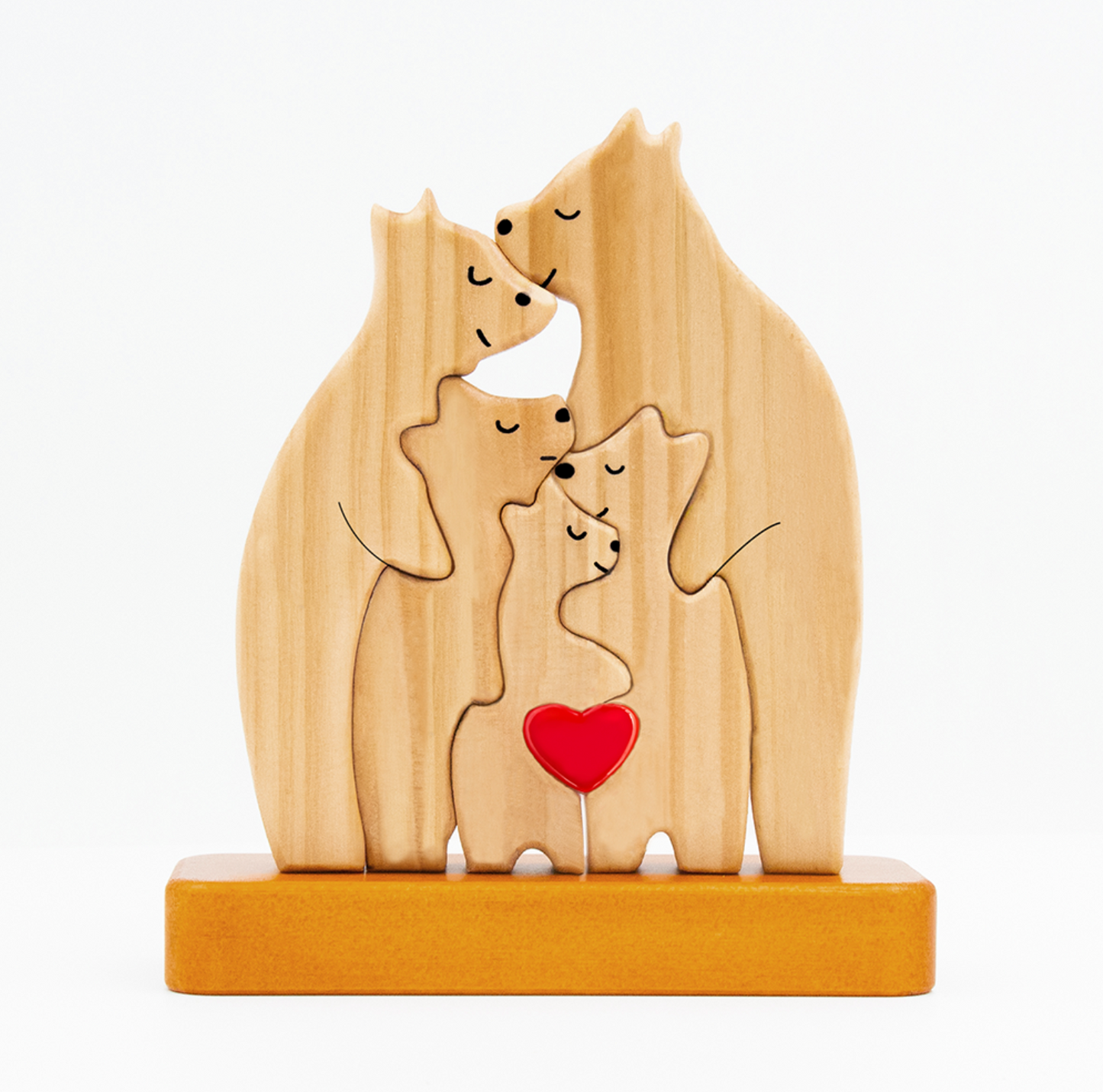 Personalized Wooden Bears Family