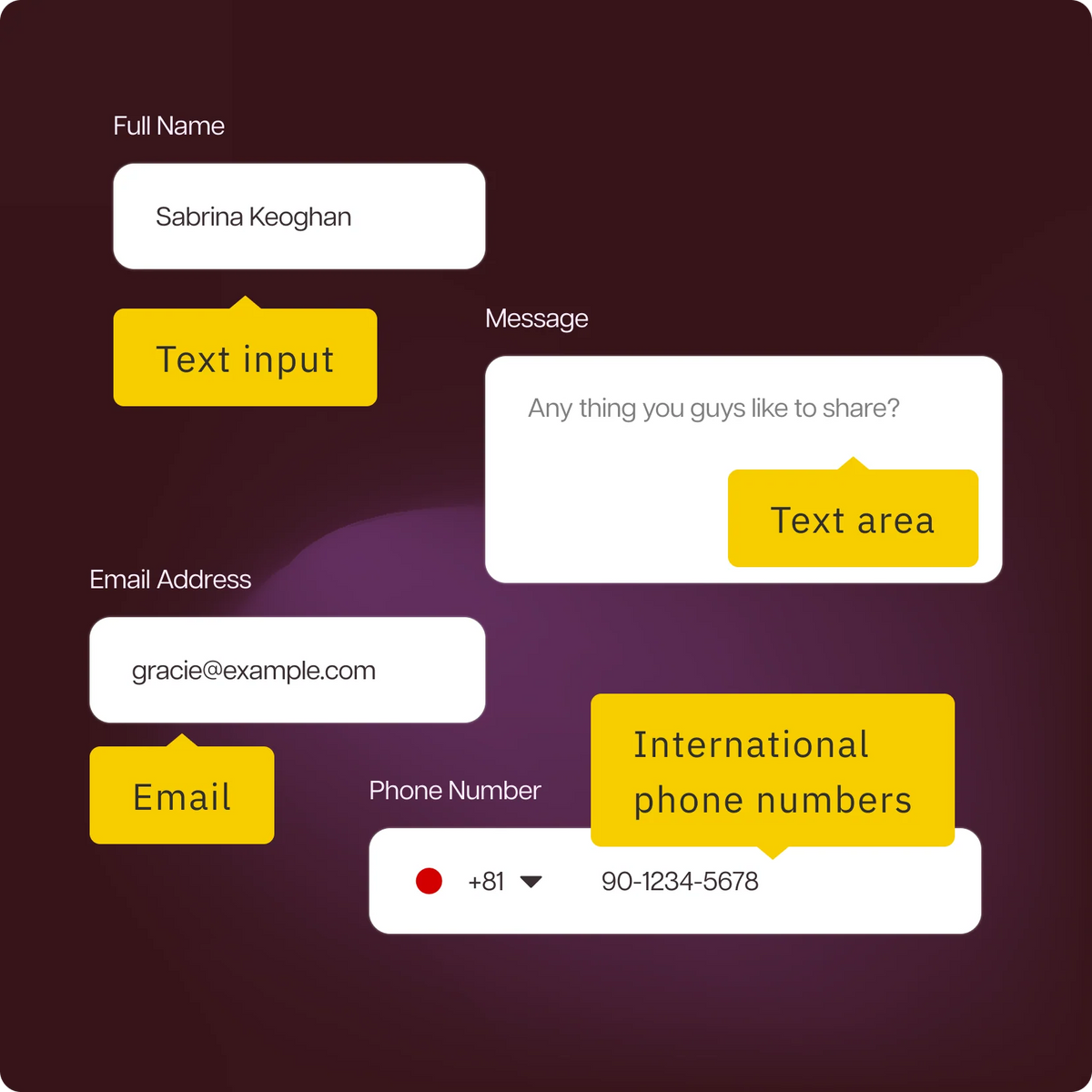 Android Text Box Formatting Zip Code Custom Text Field (Text, Textarea, Numbers, Phone, Email) – Globo ...